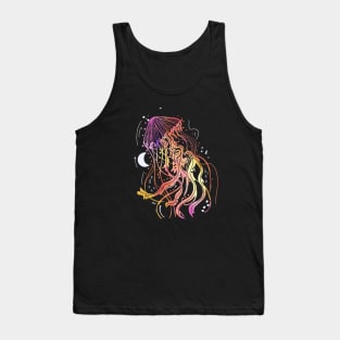 Cosmic Jellyfish crescent moon Tank Top